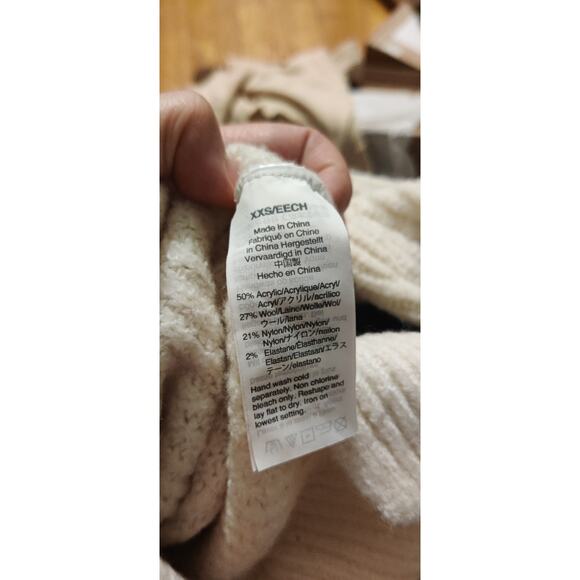 Madewell Wide Rib Wool Blend Hi Low Tunic Chunky Turtleneck Sweater Size XXS - Picture 8 of 8